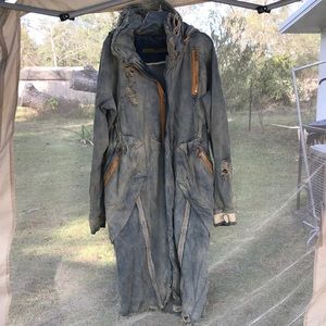 True vintage IIII PR M T V SM hoodie ripped denim jean coat Sz 2